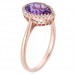 Δαχτυλίδι από ροζ χρυσό Κ18 με ορυκτό αμέθυστο και brilliant